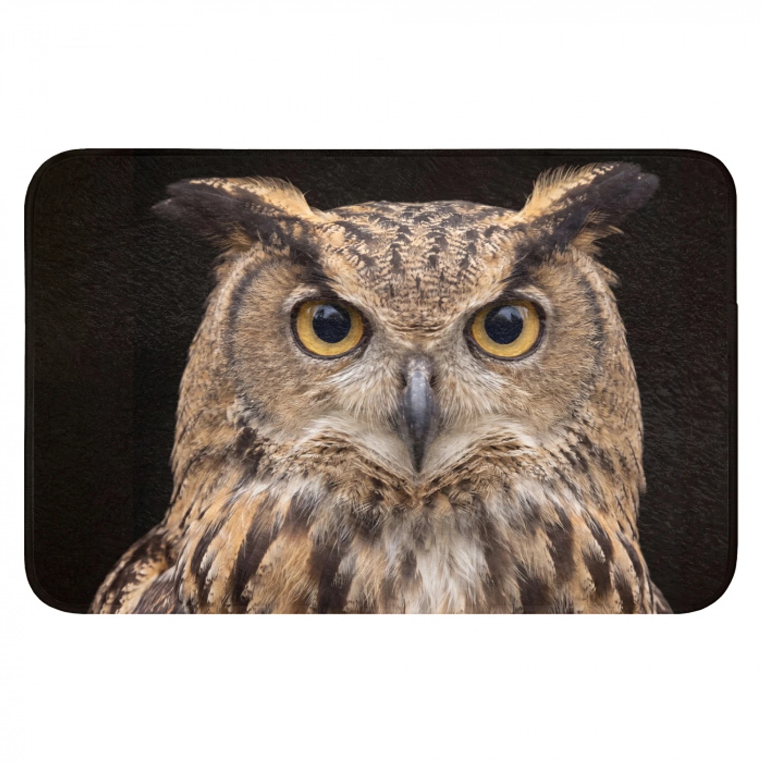 Oehoe - Uil - Portret - Bruin Badmat klein -3d
