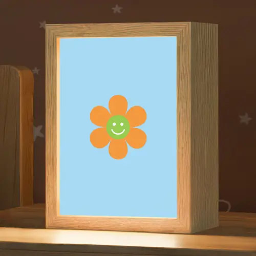 Bloem - Smiley - Kleurrijk Light Box met kabel (Kinderlampje) klein -zzz_3d_website