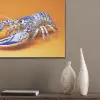 Kreeft - Delftsblauw - Schild - Stoer - Oranje PET vilt klein -sfeer6_closeup