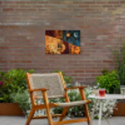 Silhouetten - Abstract - Zon - Maan Tuinposter op houten frame 2 cm dik klein -sfeer3