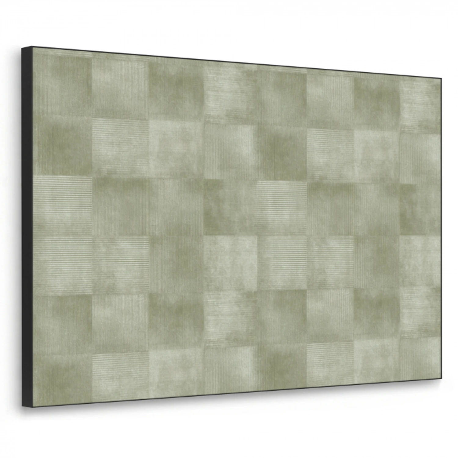 Vlakken - Rustiek - Groen Textielframe zwart klein 947 -3d