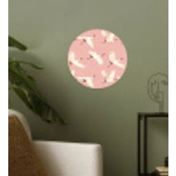 Modern - Kraanvogels - Roze Wandcirkel behangsticker klein 186 -sfeer2