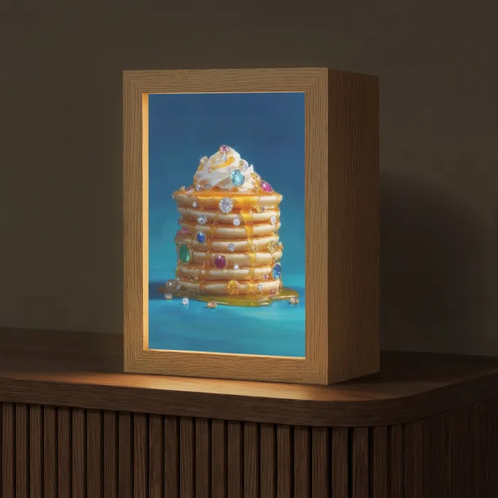 Pannenkoeken - Steentjes - Glitter - Slagroom Light Box met kabel (Tafellamp) klein -z3d_website