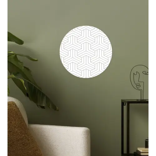 Patronen - Abstract - Zwart - Wit - Geometrie Wandcirkel behangsticker klein 186 -sfeer2