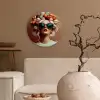 Vrouw - Macarons - Bril Wandcirkel plexiglas klein -sfeer1