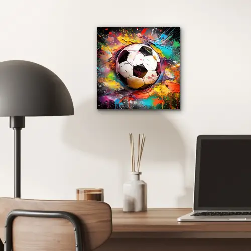Voetbal - Verf - Kleuren - Zwart - Wit aluminium wit klein -sfeer5