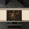 Chimpansee - Stoel - Pak - Bruin keuken achterwand spatscherm klein -sfeer1