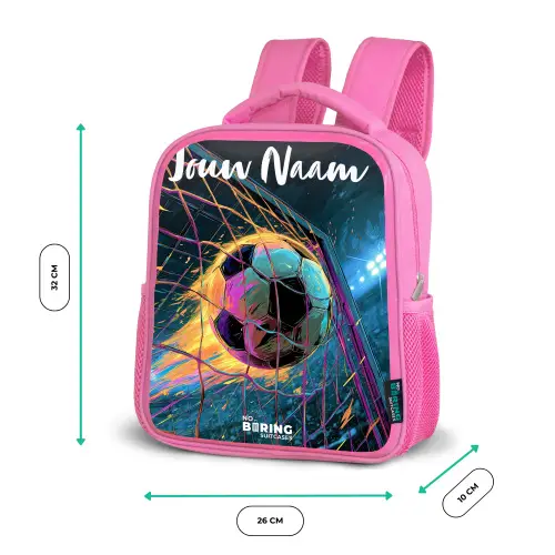 Neon - Net - Voetbal - Kleurrijk Kinderrugzak - Roze middel -productfoto_formaten
