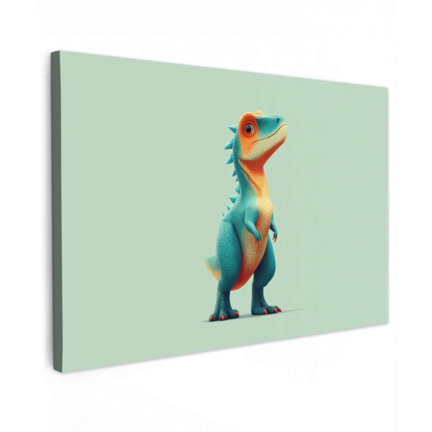 Cartoon - Dino - Oranje - Stekels canvas 2cm klein -z3d
