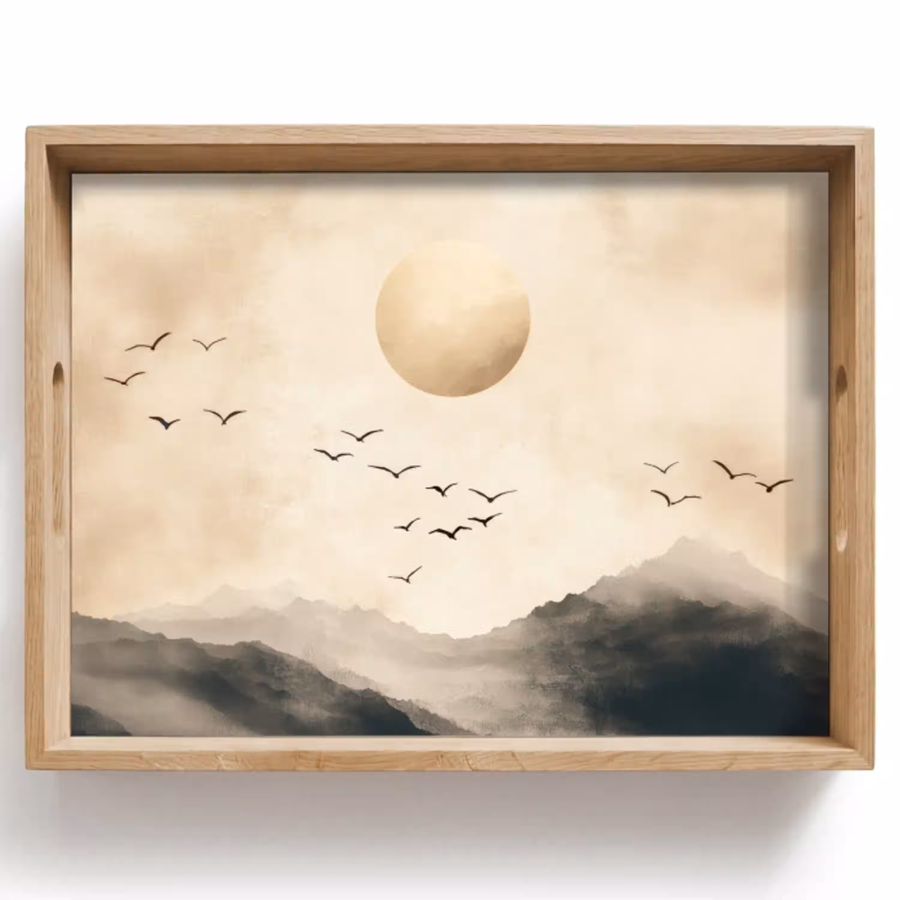Landschap - Japandi - vogel Dienblad Rechthoek middel -z3d_shopping