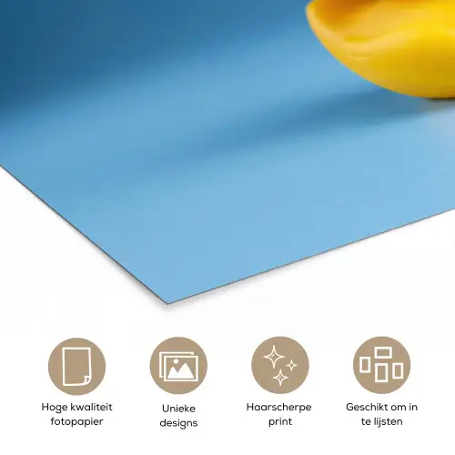 Badeend - Handdoek - Blauw poster papier klein -closeup_NL