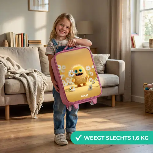 Monster - Wezen - Bloem - Geel Kinderkoffer - Roze klein -sfeer2_NL