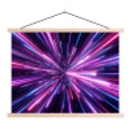 Lichtsnelheid - Ruimte - Roze - Paars textielposter latten blank klein -3d