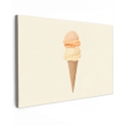 Minimalistisch - Schepijs - Hoorntje - Beige Tuinposter op houten frame 2 cm dik klein -3d