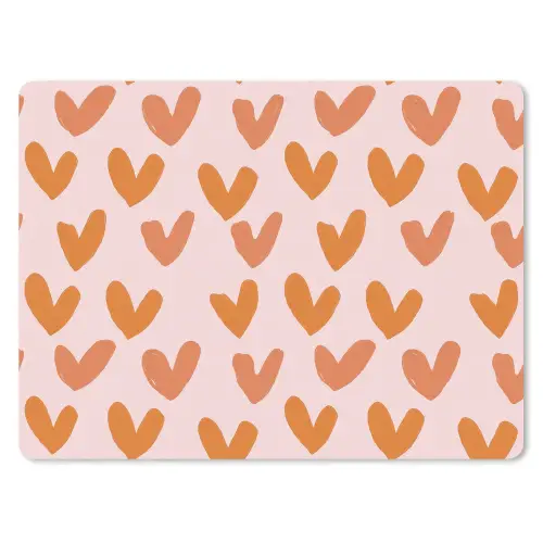 Hartjes - Getekend - Oranje muismat rubber klein 262 -3d