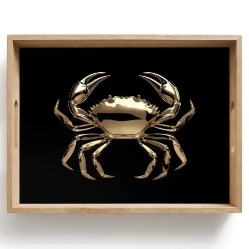 Goud - Krab - Dieren - Zwart Dienblad Rechthoek middel -z3d_shopping