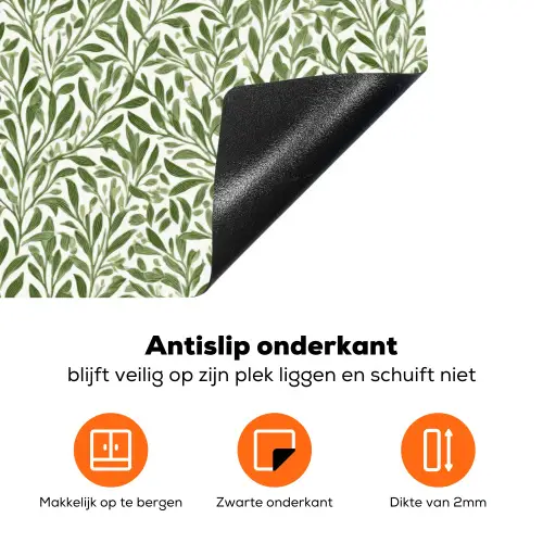 Botanisch - Takken - Groen Inductie beschermer vinyl 3mm klein 276 -zzzzzzz-td-onderkant