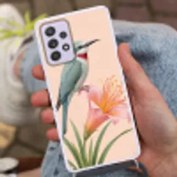 Vogel - Bloem - Natuur - Roze Hoesje Samsung Galaxy A52 5G met koord klein -sfeer3