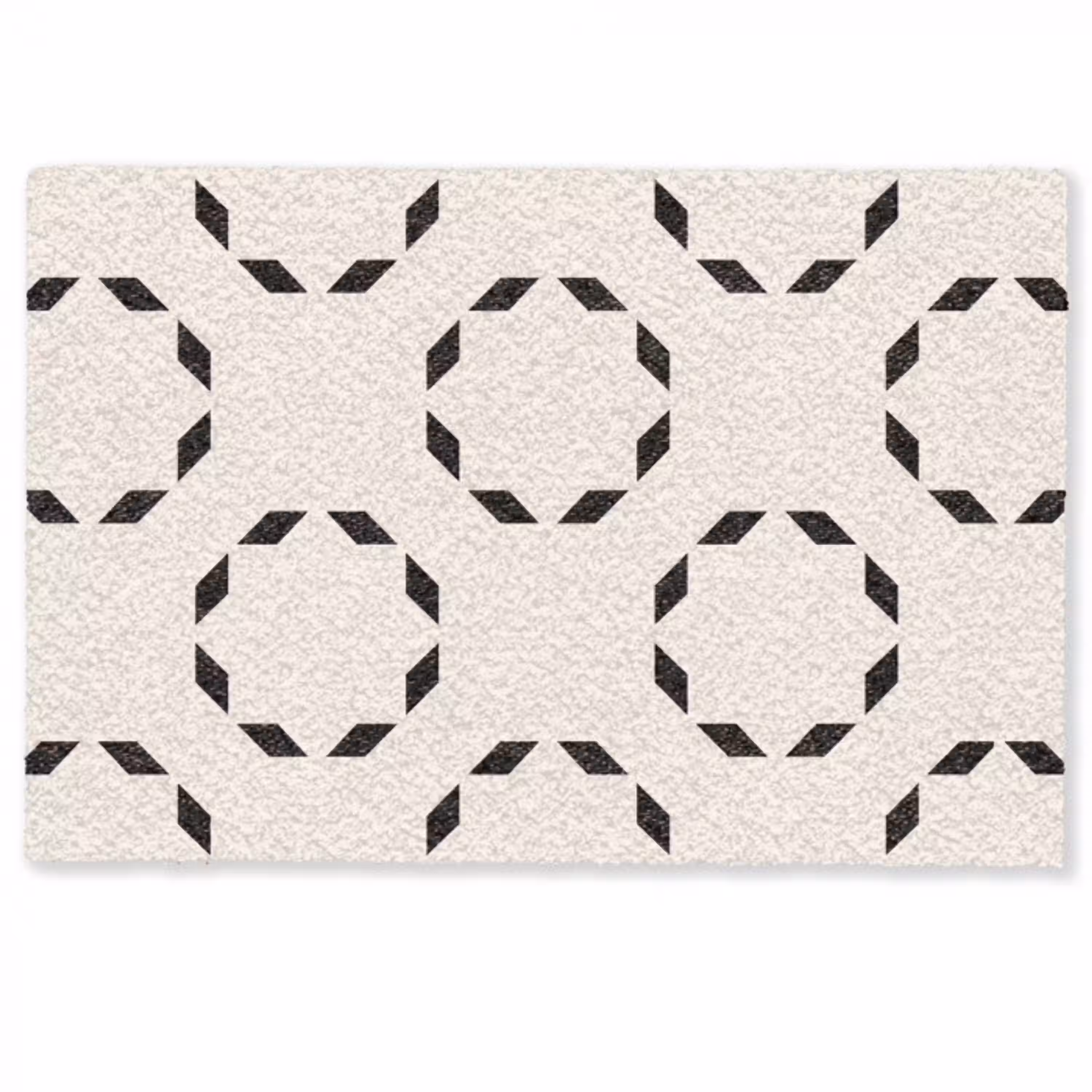 Cirkels - Patroon - Zwart - Beige - Abstract Deurmat klein -zkaufland3d