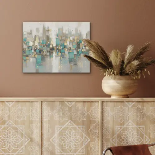 Abstract - Blokken - Goud - Skyline PET vilt klein -sfeer4