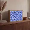 Zebra - Patroon - Kobalt - Blauw Light Box met batterij (Wandlamp) middel 907 -sfeer2