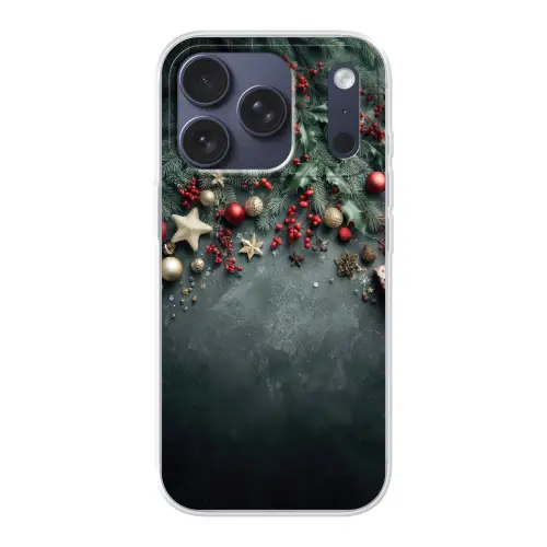 Kerstomlijsting - Hulst - Kleurrijk Telefoonhoesje iPhone 17 Pro klein -3d