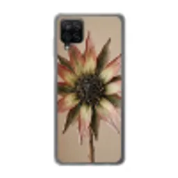 Droogbloem - Protea - Vintage - Beige - Rustiek Telefoonhoesje Samsung Galaxy A12 klein -3d
