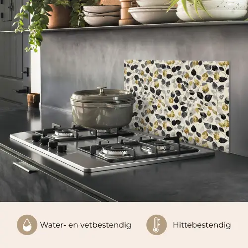 Botanisch - Goud - Zwart keuken achterwand spatscherm klein 900 -usp_NL