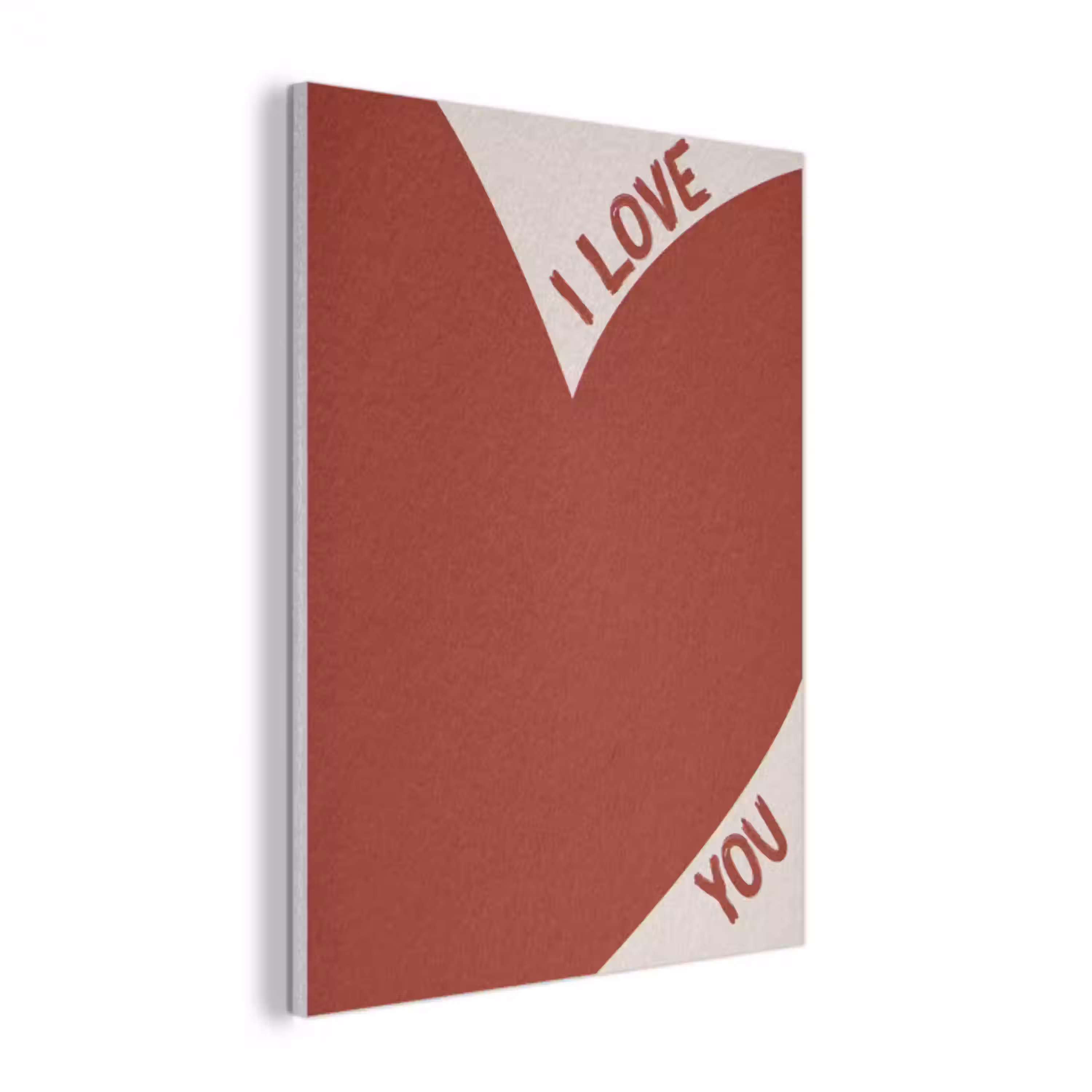 Loveyou - Rood - Hart PET vilt klein -3d