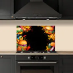Fastfood - Graffiti - Hamburger - Eten - Modern keuken achterwand spatscherm klein -sfeer1
