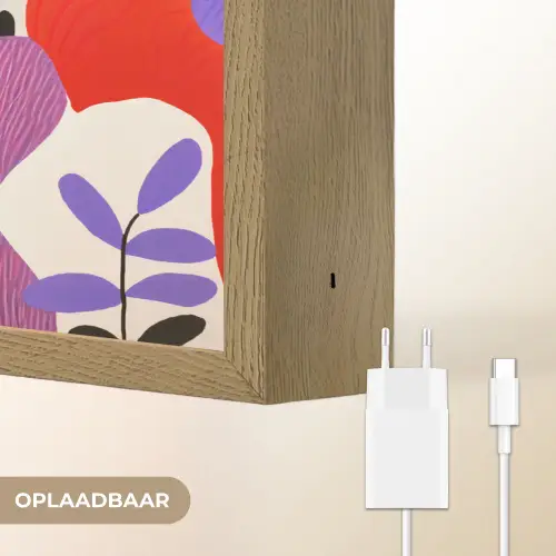 Abstract - Vormen - Kleuren - Stippen Light Box met batterij (Wandlamp) middel -USP_websiteoplaadbaarNL