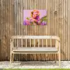 Vrouw - Abstract - Cirkel - Bloemen Tuinposter op houten frame 2 cm dik klein -sfeer4