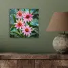 Bloemen - Roze - Glasmozaïek aluminium wit klein -sfeer2