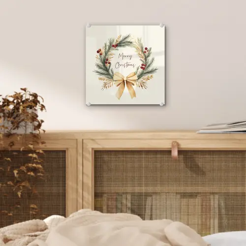 Kerstkrans - Kerst - Goud - Beige plexiglas 5mm klein -sfeer4