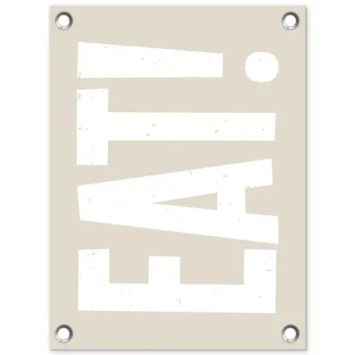 Eten - Decoratie - Beige - Wit tuinposter los doek klein -3d