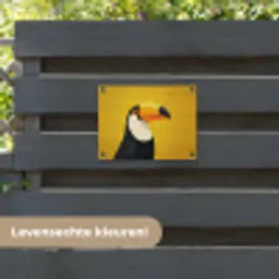 Toekan - Minimalistisch - Snavel - Oranje tuinposter los doek klein -sfeer3