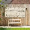 Bakstenen - Muur - Licht - Wit Tuinposter op houten frame 2 cm dik xxl -sfeer4