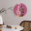 Softijs - Edelstenen - Roze - Hoorntje Wandcirkel behangsticker klein -sfeer3