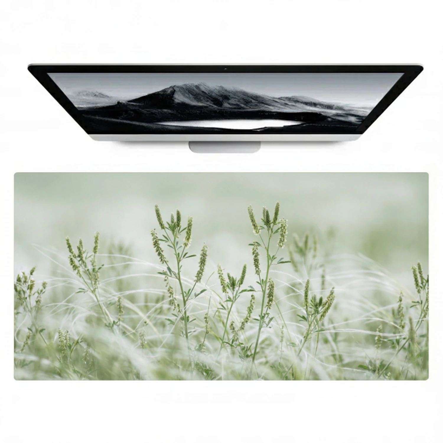 Grassen - Minimalistisch - Groen Muismat XXL klein -zzz3d