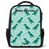 Dinos - Patroon - Groen Rugzak - Zwart middel -3d