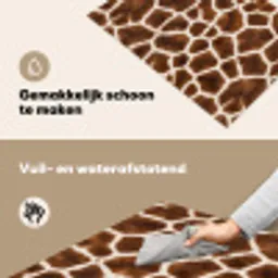 Giraf - Vacht - Klassiek - Bruin Inductie beschemer met haakjes klein -ky-schoon-nl