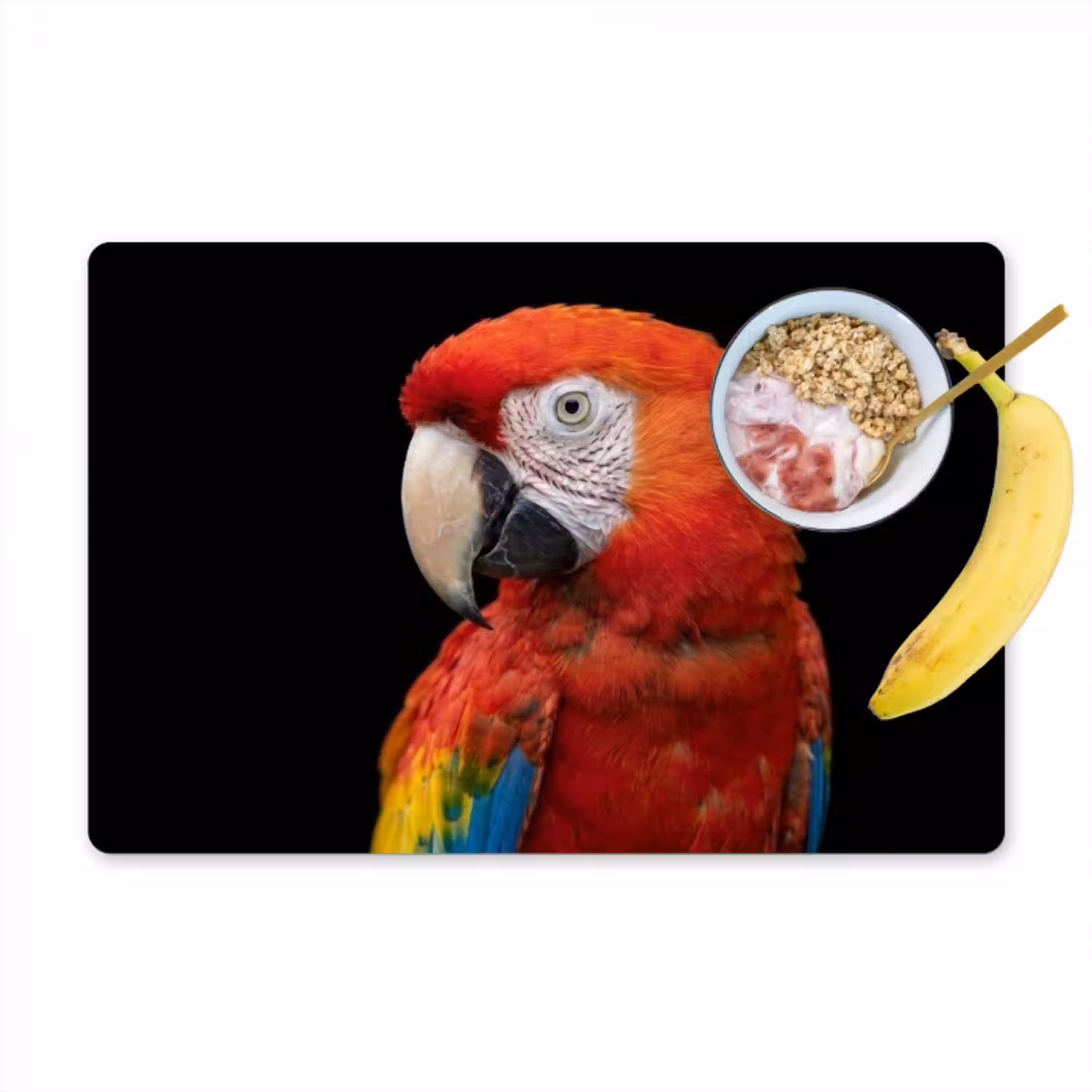 Ara - Portret - Rood Placemat vinyl groot -zzzproduct_Kitchenyeah-website