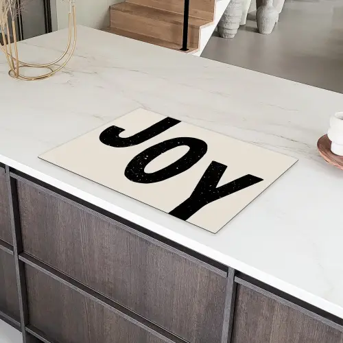 Kerst - Quote - Joy - Zwart - Feestdagen Inductie beschermer vinyl 3mm klein -sfeer8