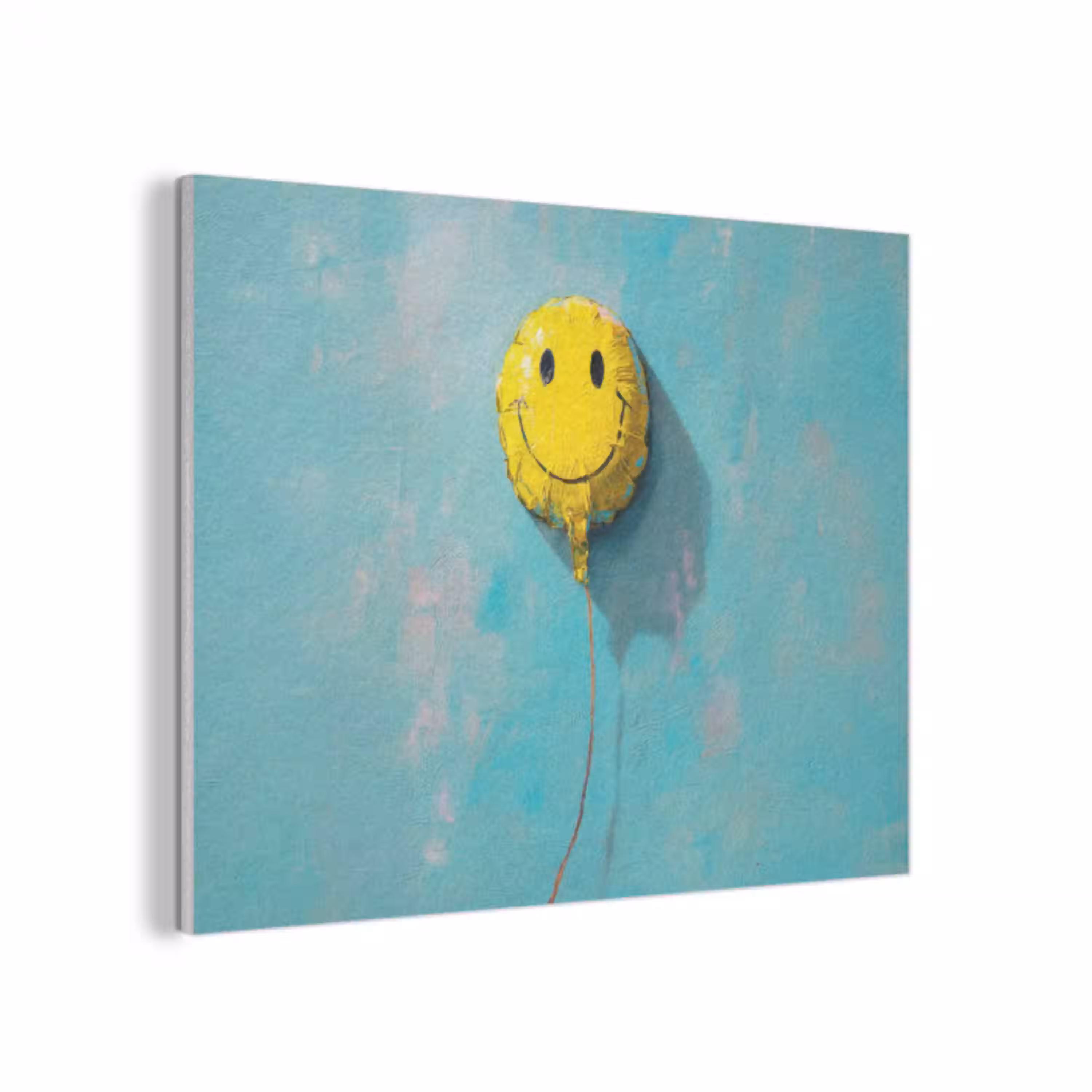 Ballon - Geel - Smiley PET vilt klein -3d