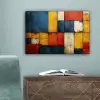Vintage - Kunst - Blauw - Rood - Modern canvas 2cm klein -sfeer4