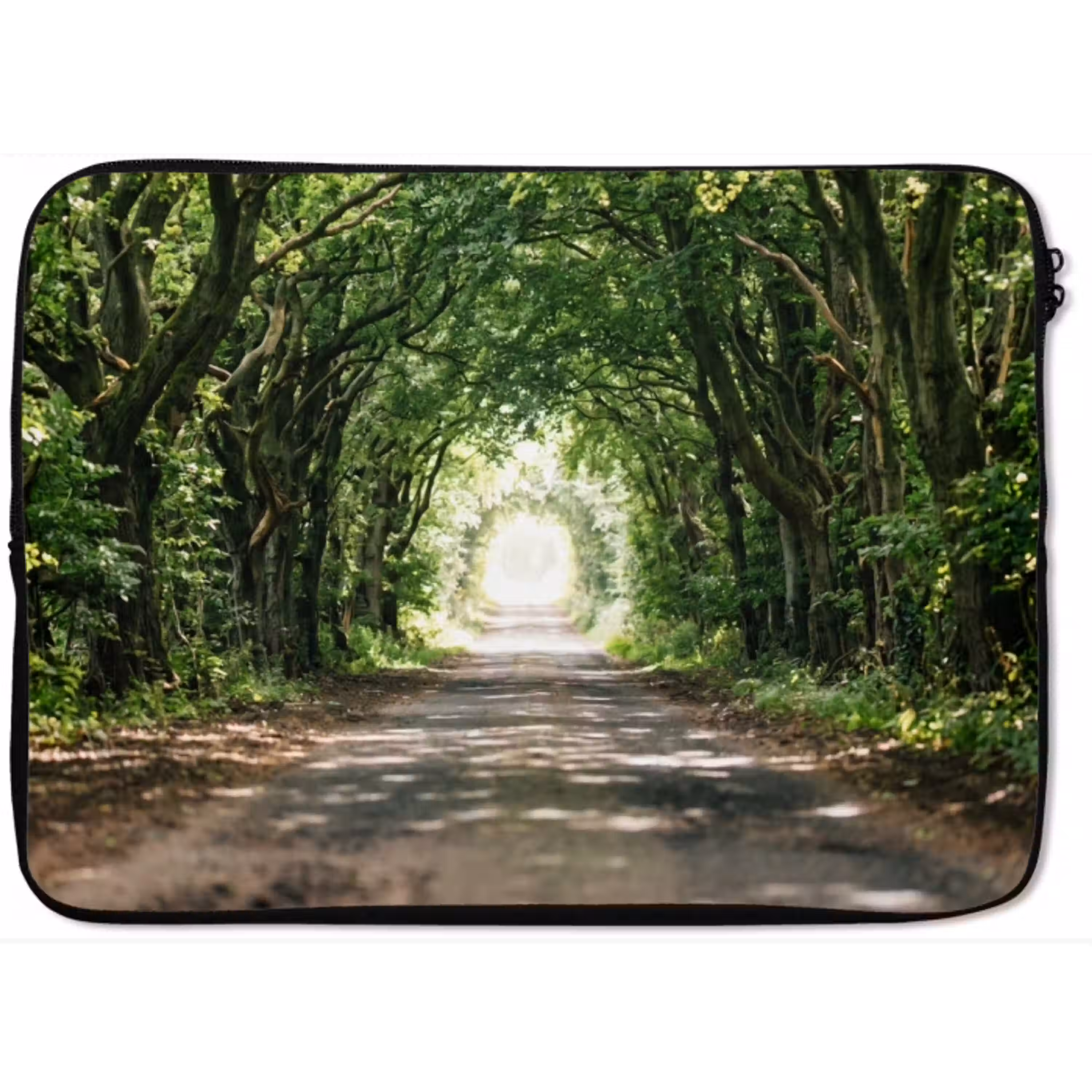 Weg - Bomen - Natuur - Groen laptophoes neopreen klein -zkaufland3dotto