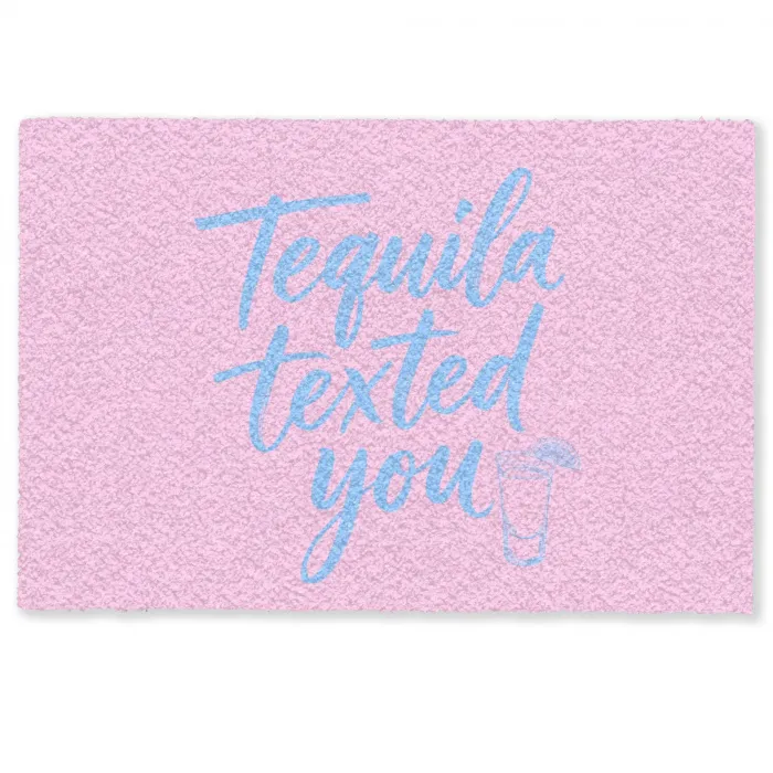 Tequila texted you - Roze - Blauw Deurmat klein -zkaufland3d