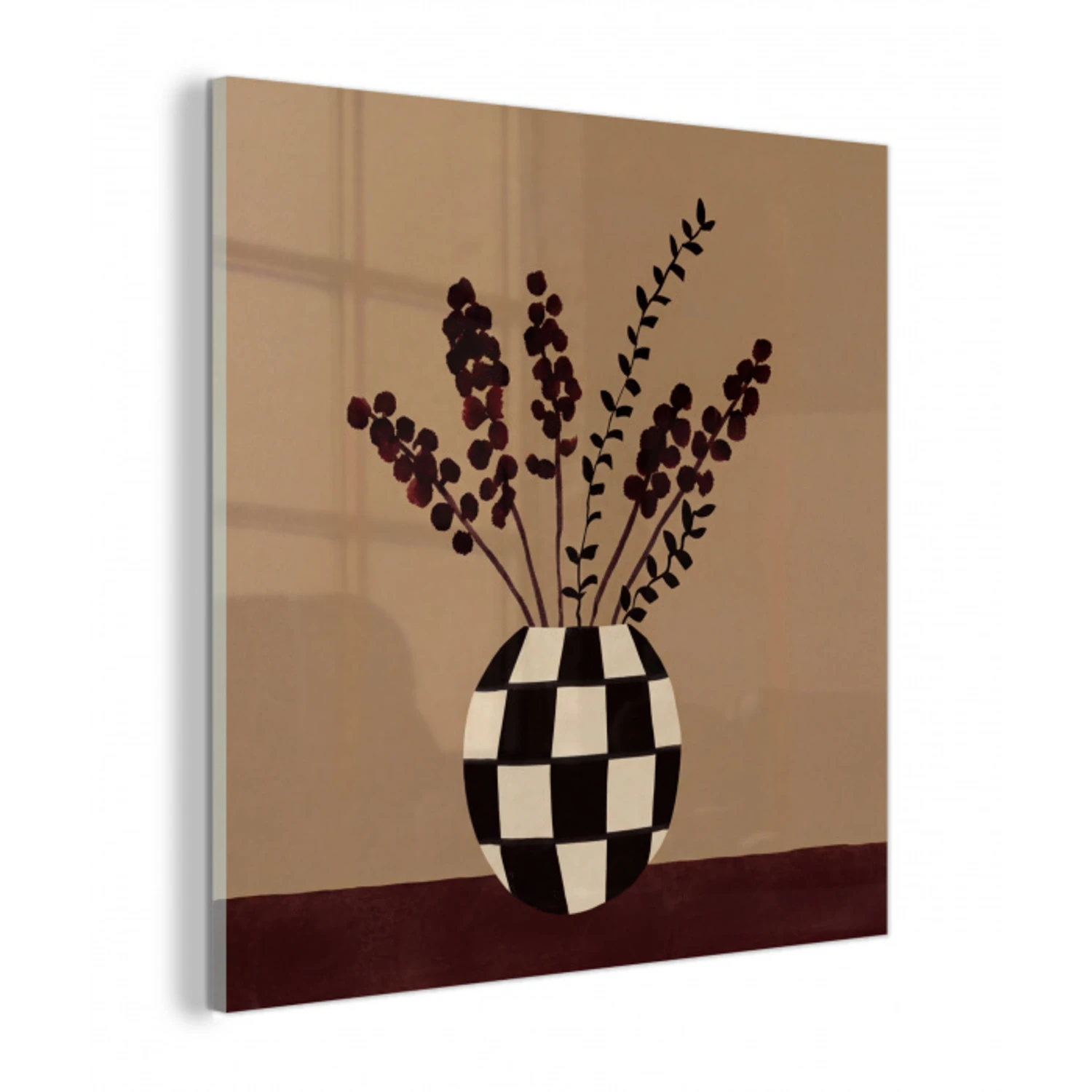 Minimalistisch - Vaas - Bloemen - Bruin plexiglas 5mm klein -z3d