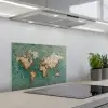 Wereldkaart - Gebroken tegels - Mozaïek keuken achterwand spatscherm klein -3d_schuin