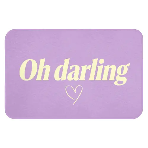 Oh darling - Hart - Paars Badmat klein -3d